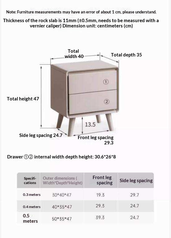 Tulipwood Solid Wood, Solid Rubberwood Modern Nightstand.