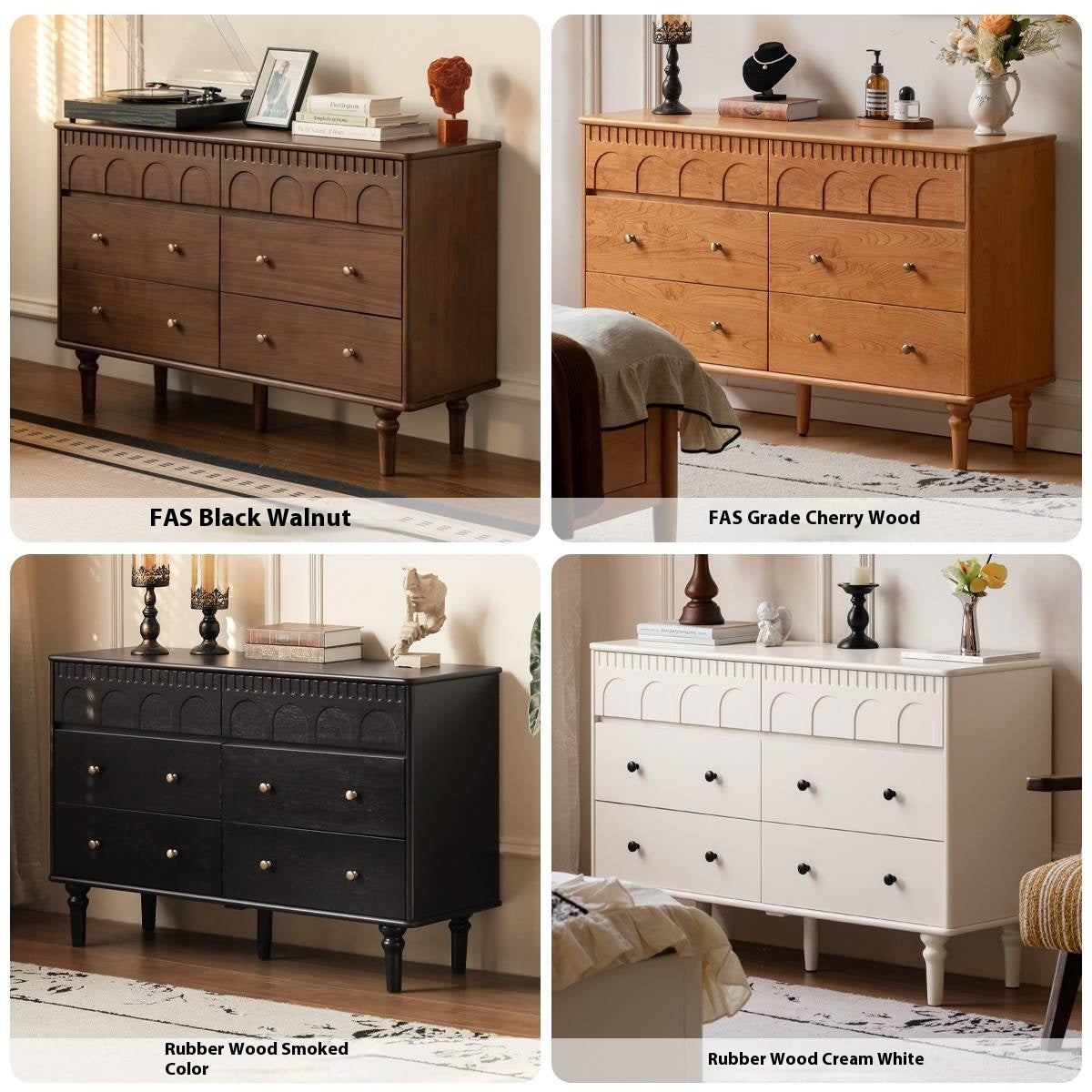 Poplar Solid Wood Retro Style Bucket Cabinet