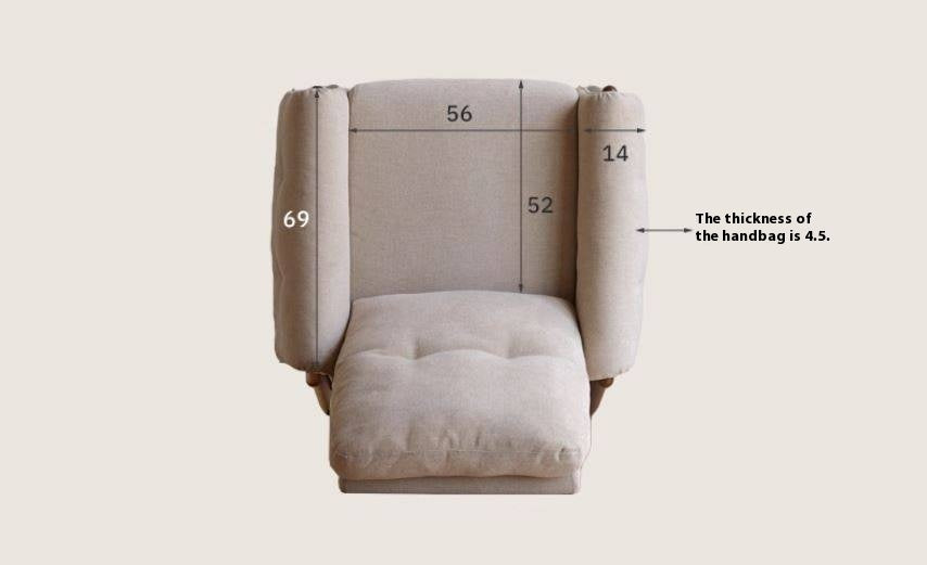 Ash Solid Wood Fabric Reclining Foldable Lounge armChair