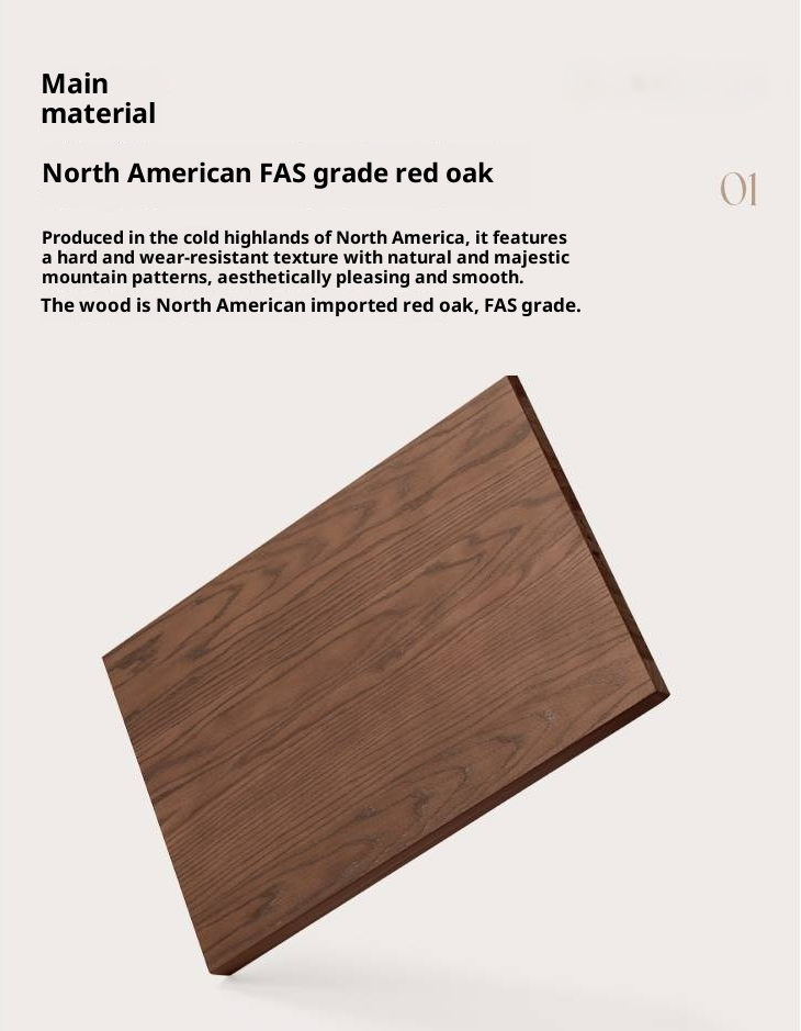 Oak Solid Wood Floating Platform Box Bed, Headboard-Free Bed with Light Modern Minimalist