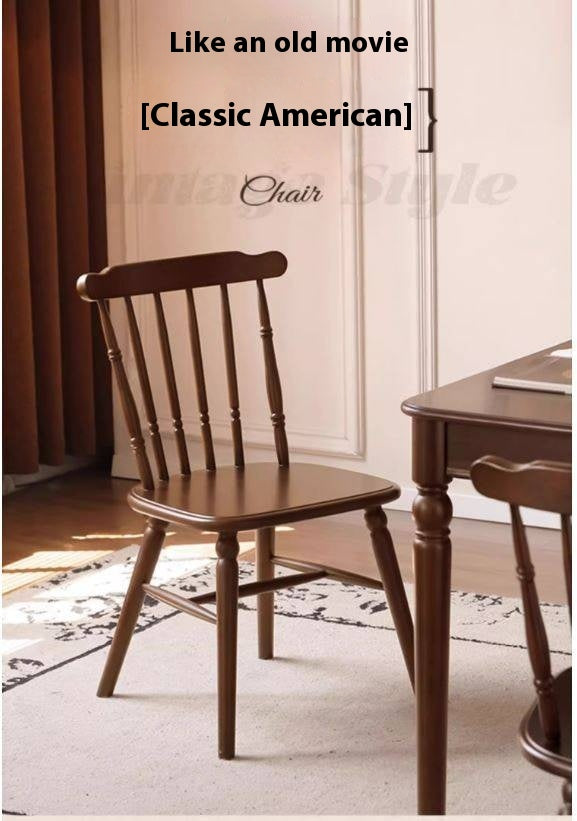 Set 4 pcs Black Walnut Solid Wood Dining Chair