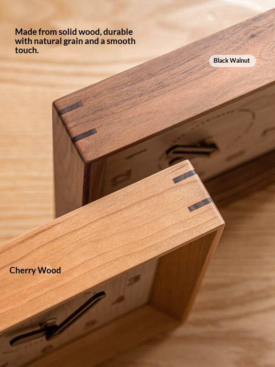 Cherry, Black Walnut Solid Wood Silent Movement Wall Clock