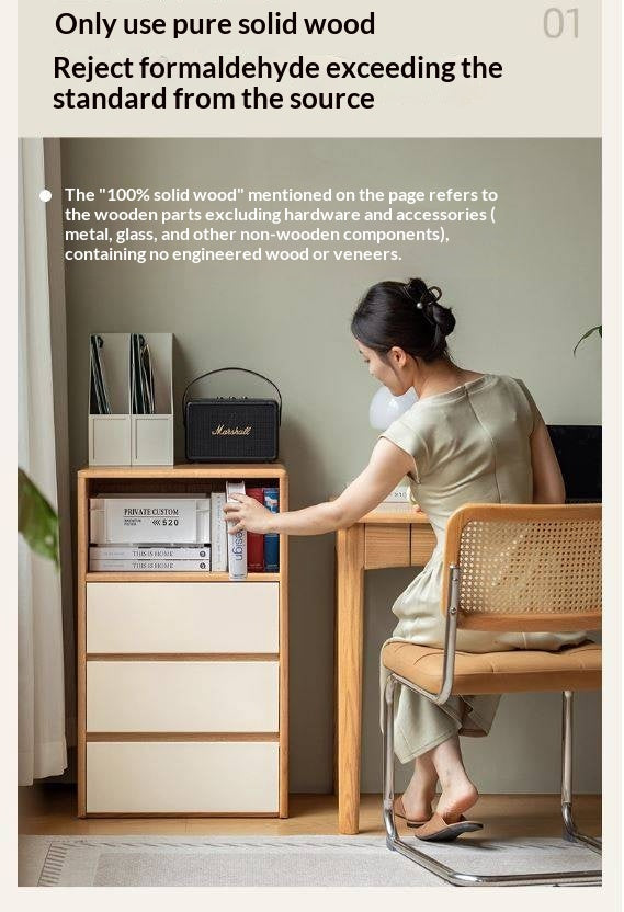 Oak Solid Wood Floor Side Cabinet