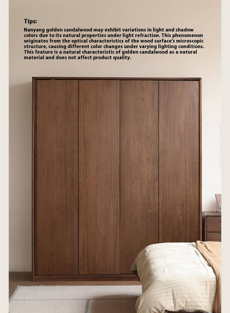 Sandalwood Solid Wood Modern Sliding Door Wardrobe.