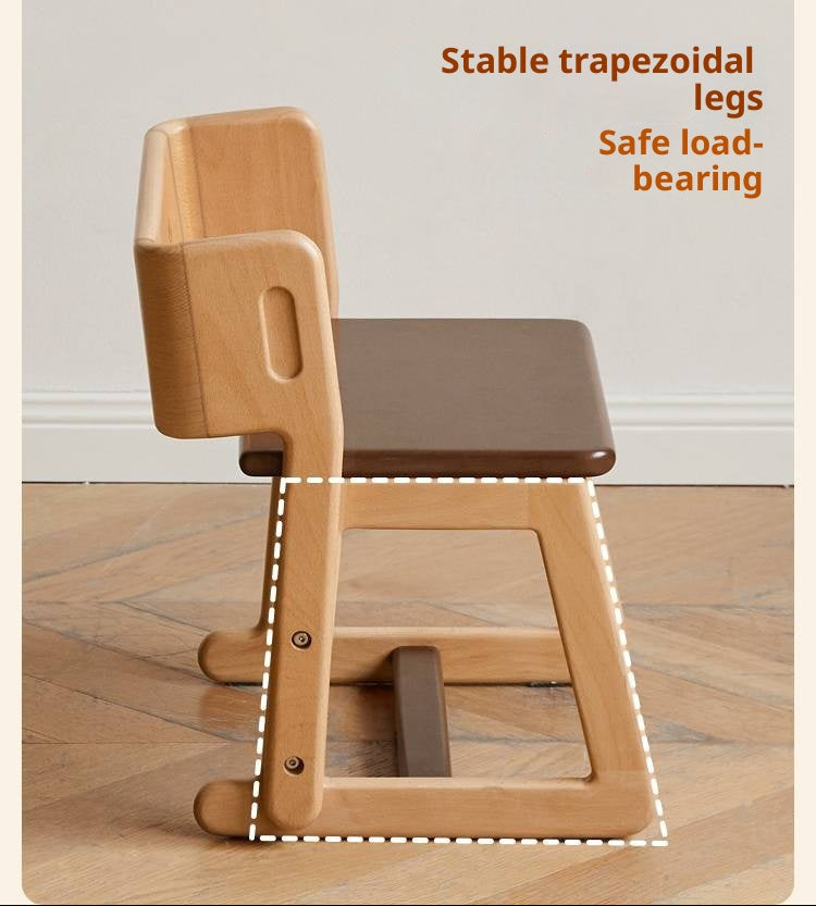 Beech Solid Wood Kids Multi-function Step Ladder Chair.