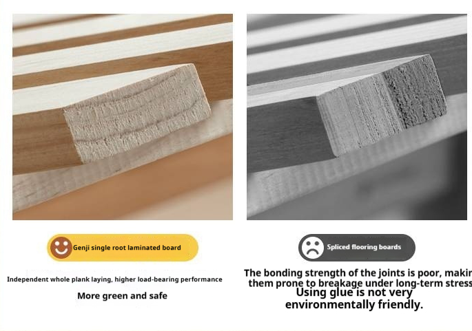 Rubberwood Solid Wood Kids’ Platform Bed and Hidden Storage