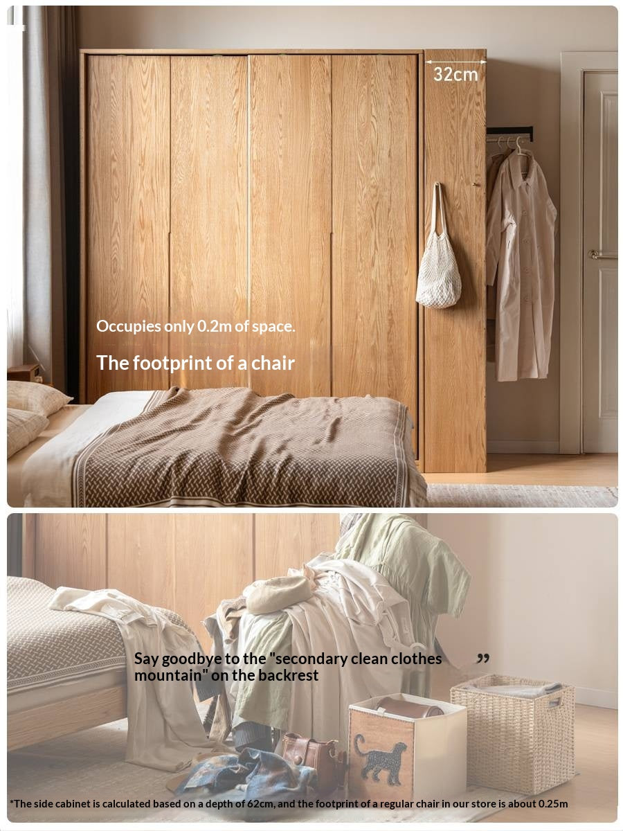 Oak Solid Wood Modern Corner Wardrobe