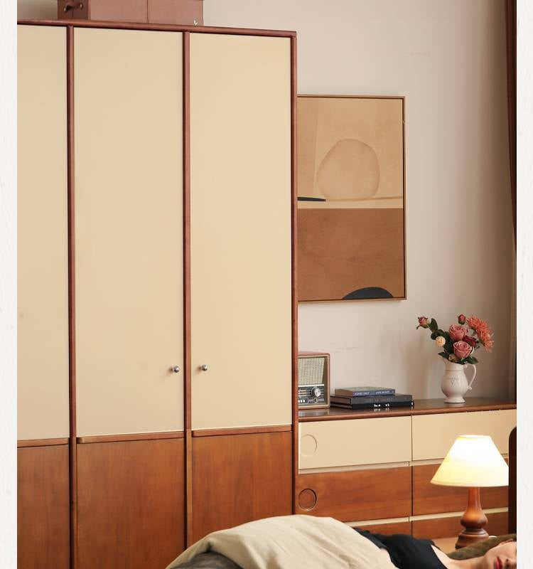 Poplar Solid Wood Antique Style Wardrobe.