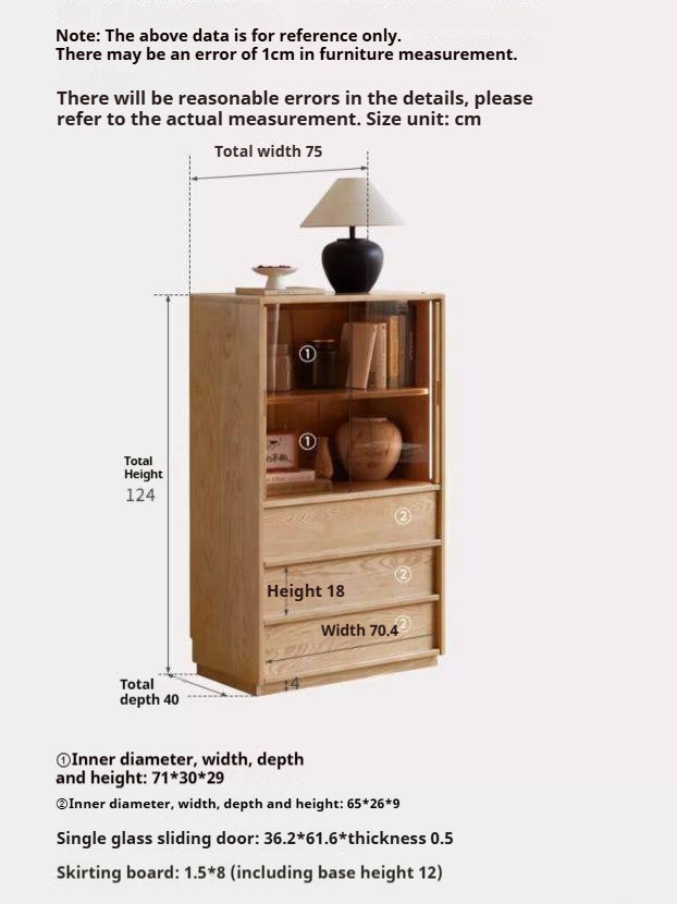 Ash Solid Wood Edge Cabinet Wabi Sabi Style.