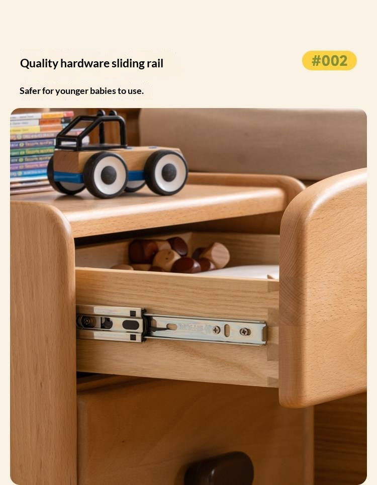Beech Solid Wood Children's Nightstand Modern Minimalist