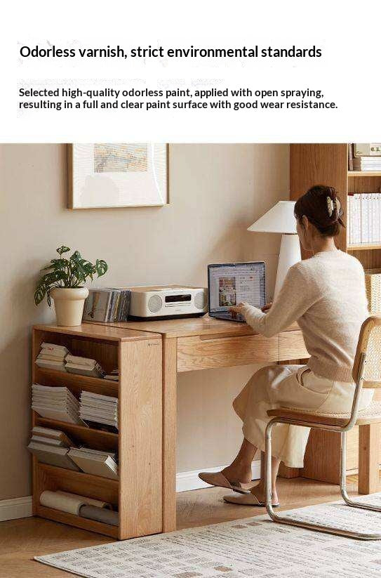 Oak Solid Wood Small Book Rack Against The Wall