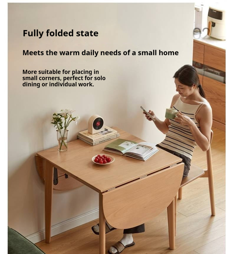 Beech Solid Wood Folding Dining Table