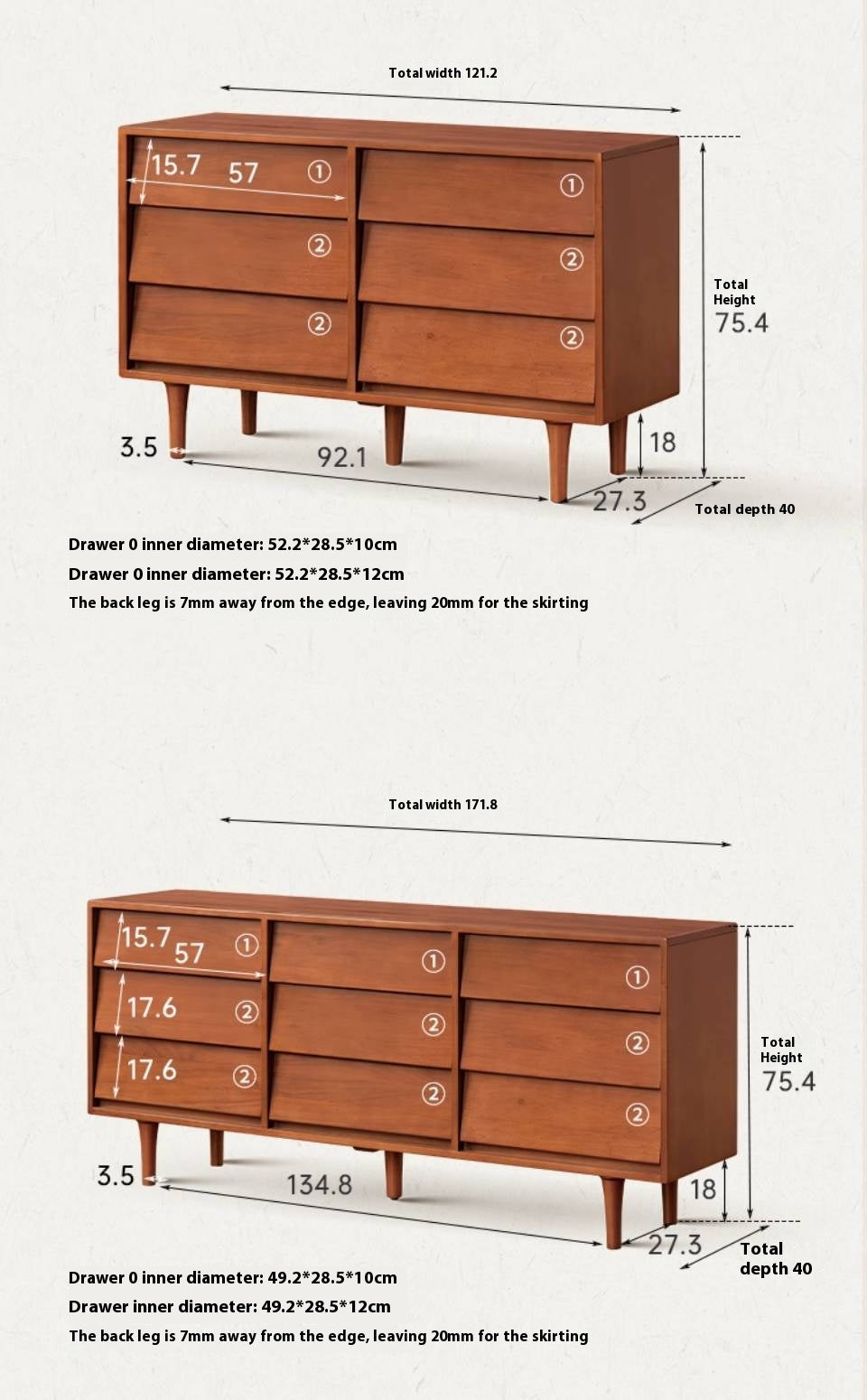 Tulipwood Solid Wood Middle Ancient Style Drawer