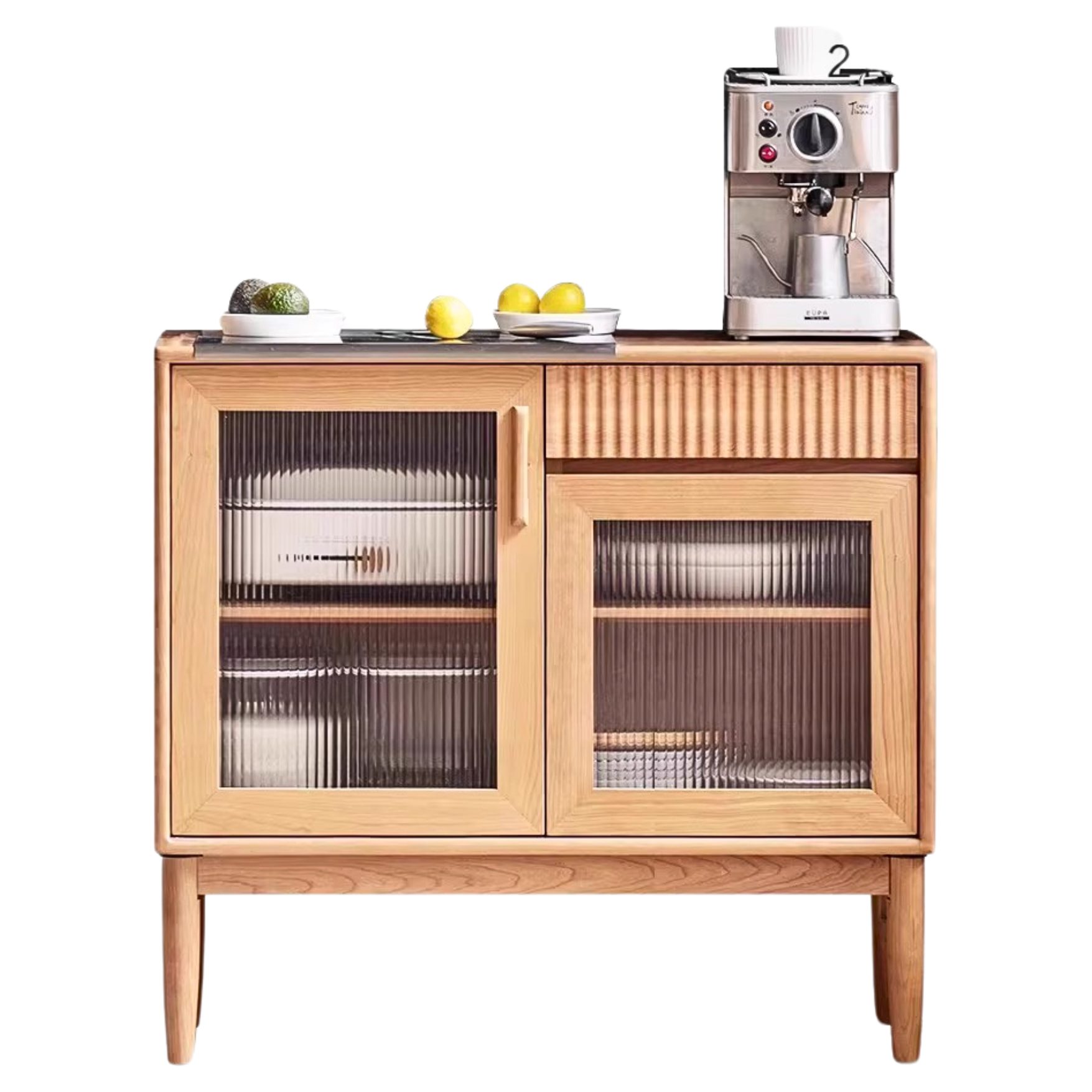 Cherry, Oak, Black Walnut Solid Wood Retro Dining Sideboard