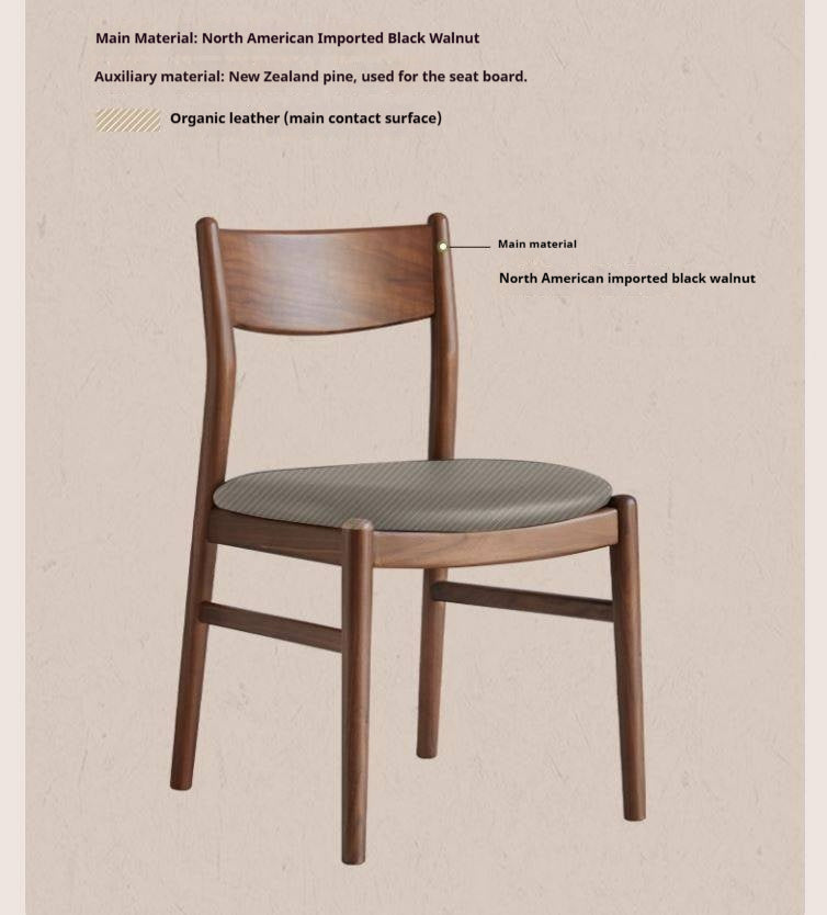 4 pcs Black Walnut, Ash, White Ash, Oak, White Oak, Beech, Sandalwood Solid Wood Dining Chair Retro