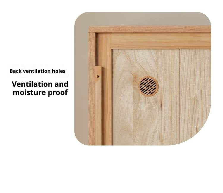 Oak Solid Wood Children's Sliding Door Wardrobe.