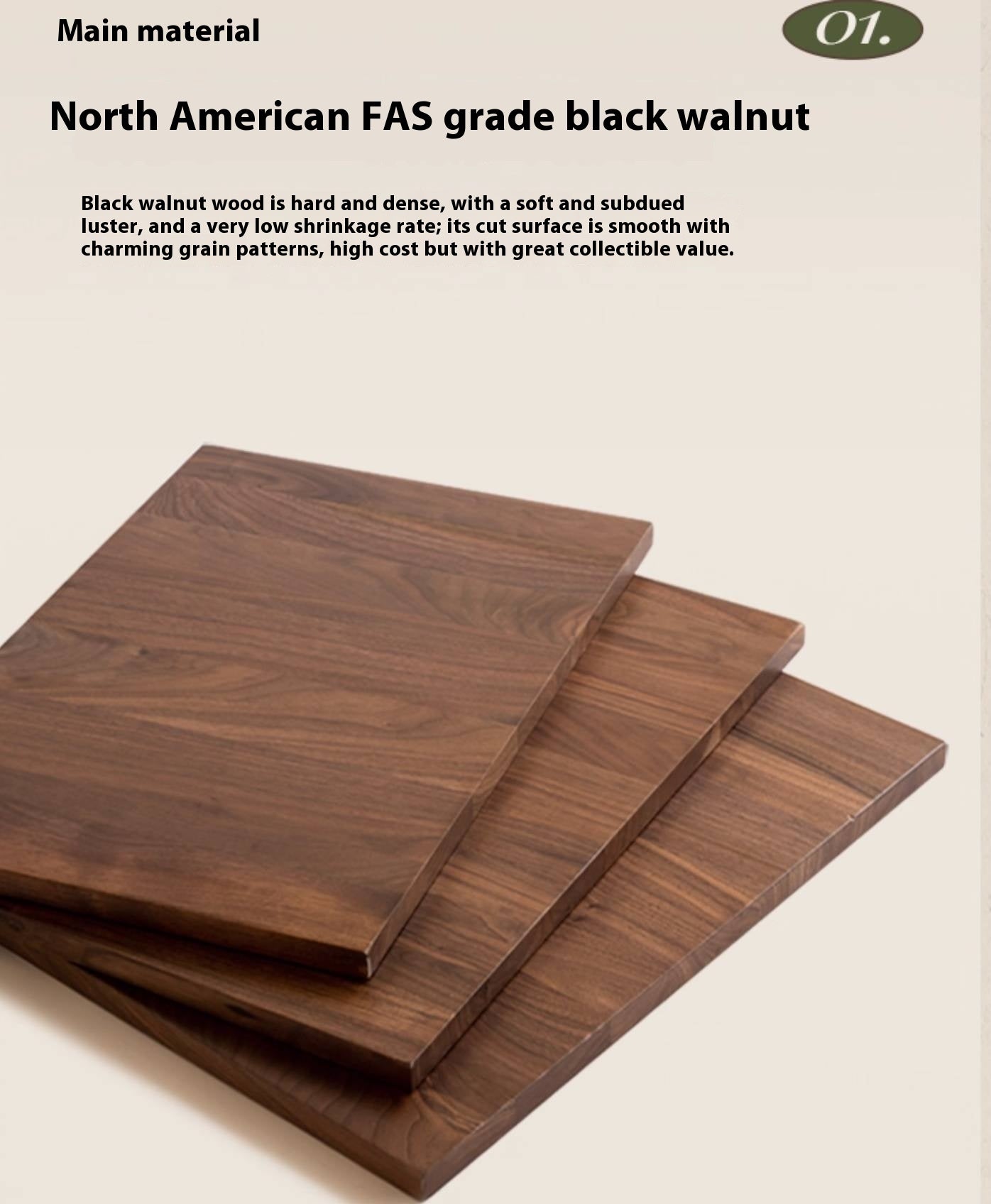 Black Walnut Solid Wood American Retro Style Side Table