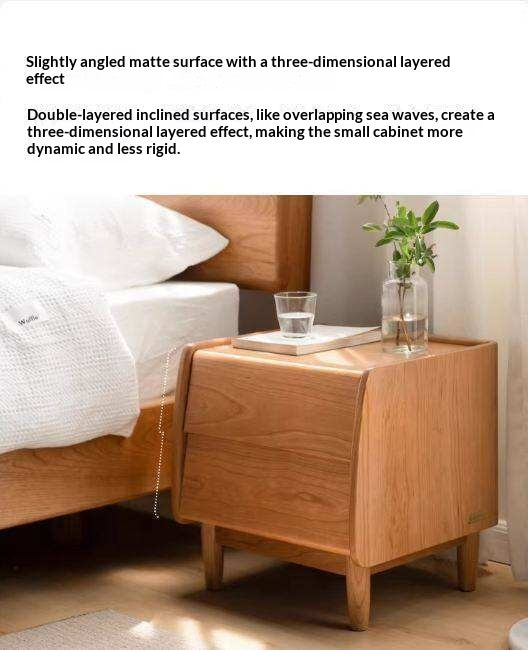 Cherry Wood Waves Nightstand.