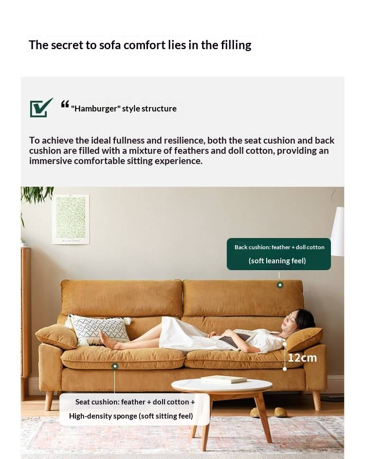 Fabric High Back Straight Sofa Modern.