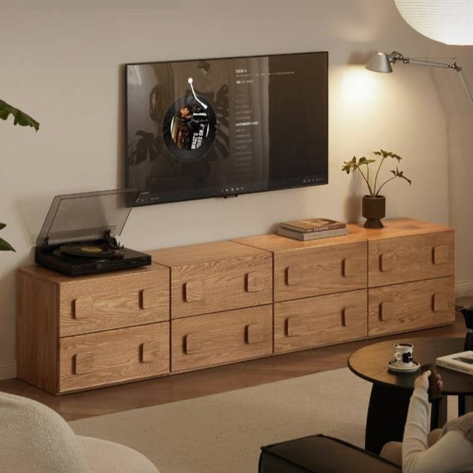 Oak, Ash Solid Wood Modern TV Stand