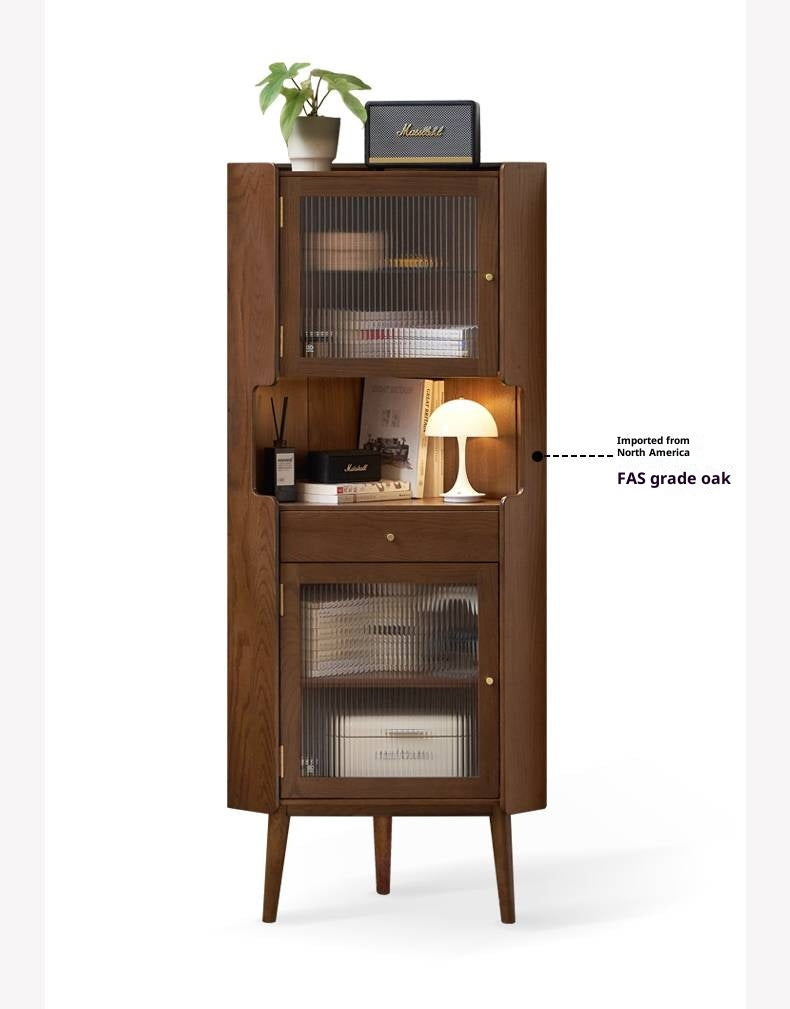 Oak Solid Wood Corner Side Cabinet
