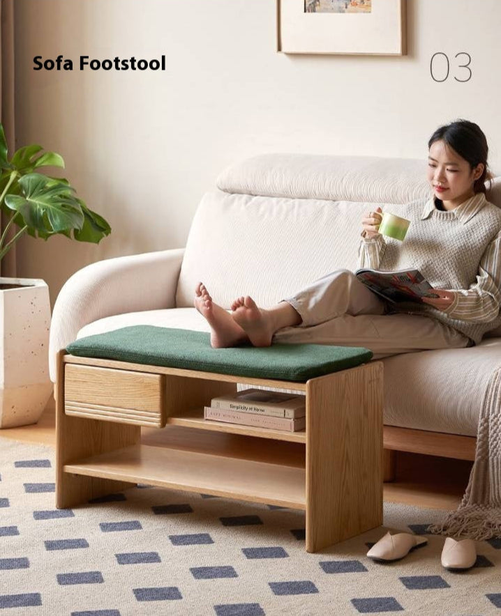 Oak Solid Wood Shoe Changing Stool