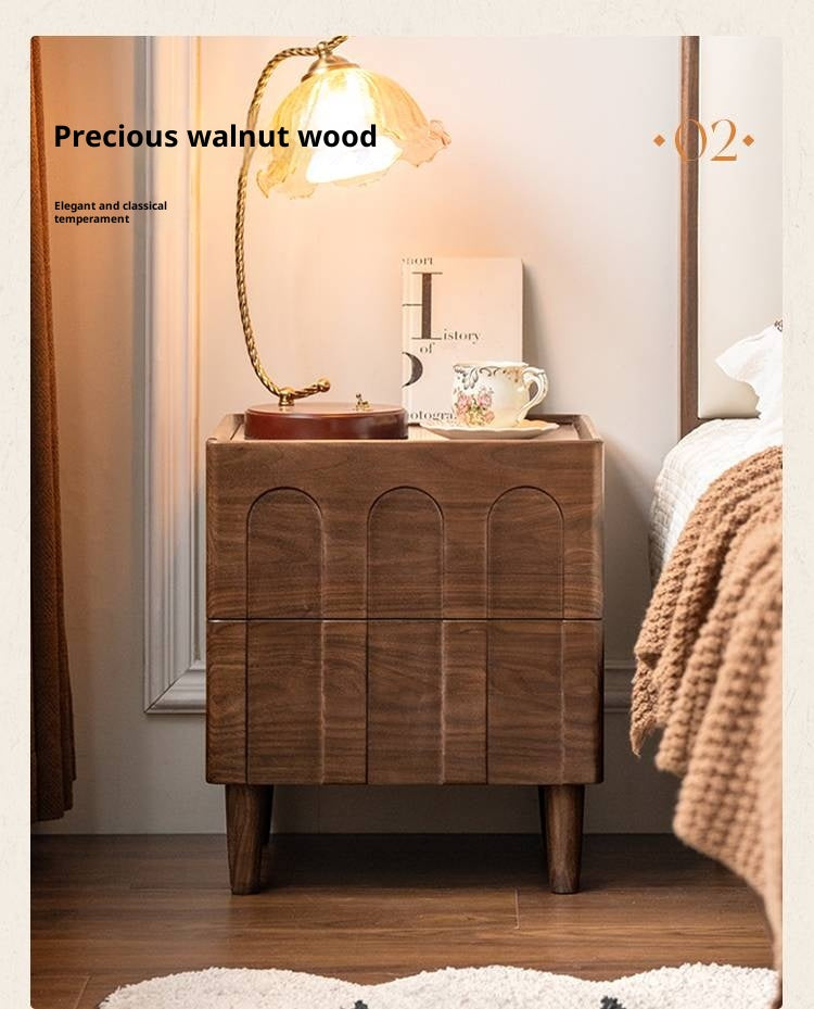 Poplar Solid Wood French Antique Style Nightstand