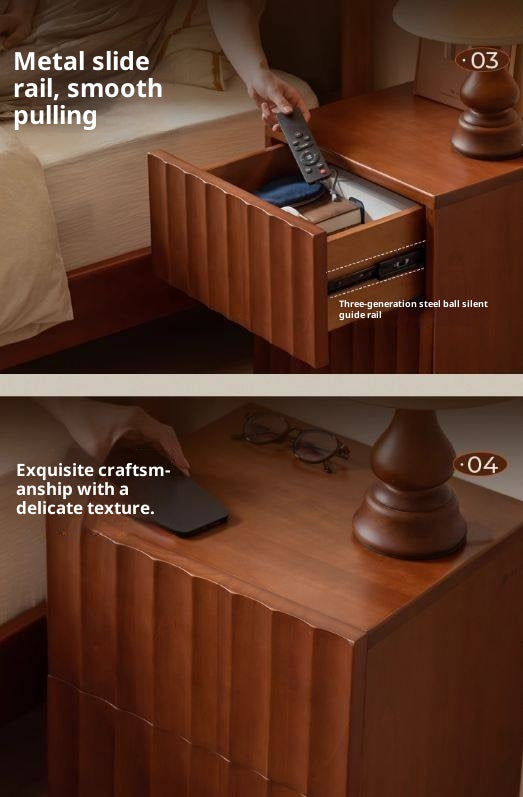 Poplar, Black Walnut Solid Wood Antique Style Nightstand