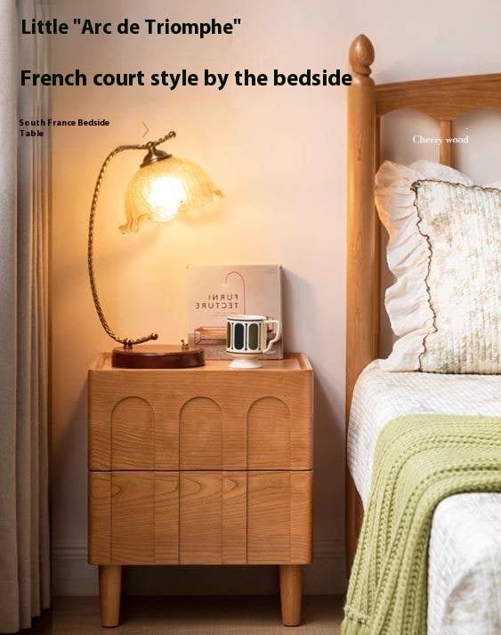 Cherry Solid Wood Retro Nightstand
