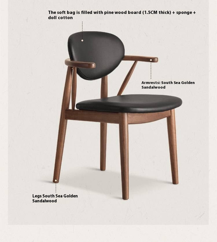 Black Walnut, Red Oak, Golden Sandalwood, White Ash, Ash Dining Armchair