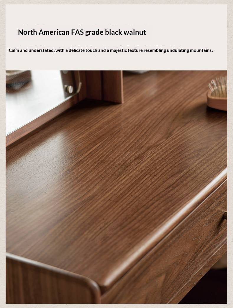 Ash, Black Walnut Solid Wood Vanity Table