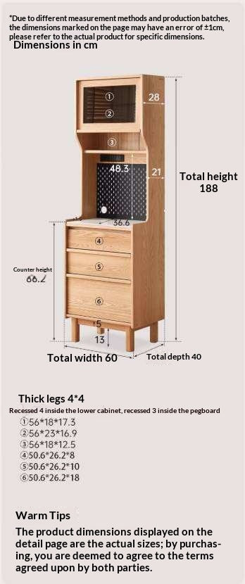 Oak Solid Wood Corner Sideboard with Simple Storage Cabinet