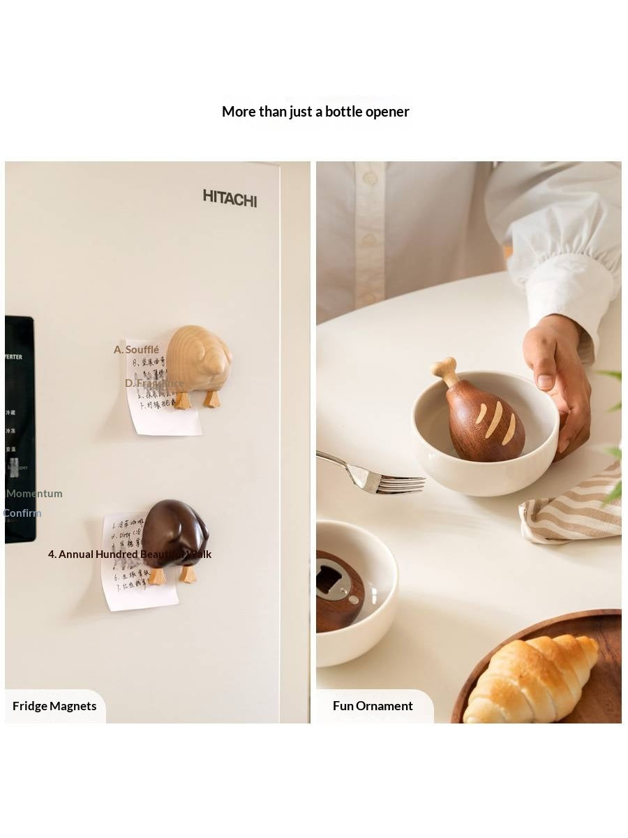 White Oak, Black Walnut, Beech, Maple Solid Wood Beer Bottle Opener