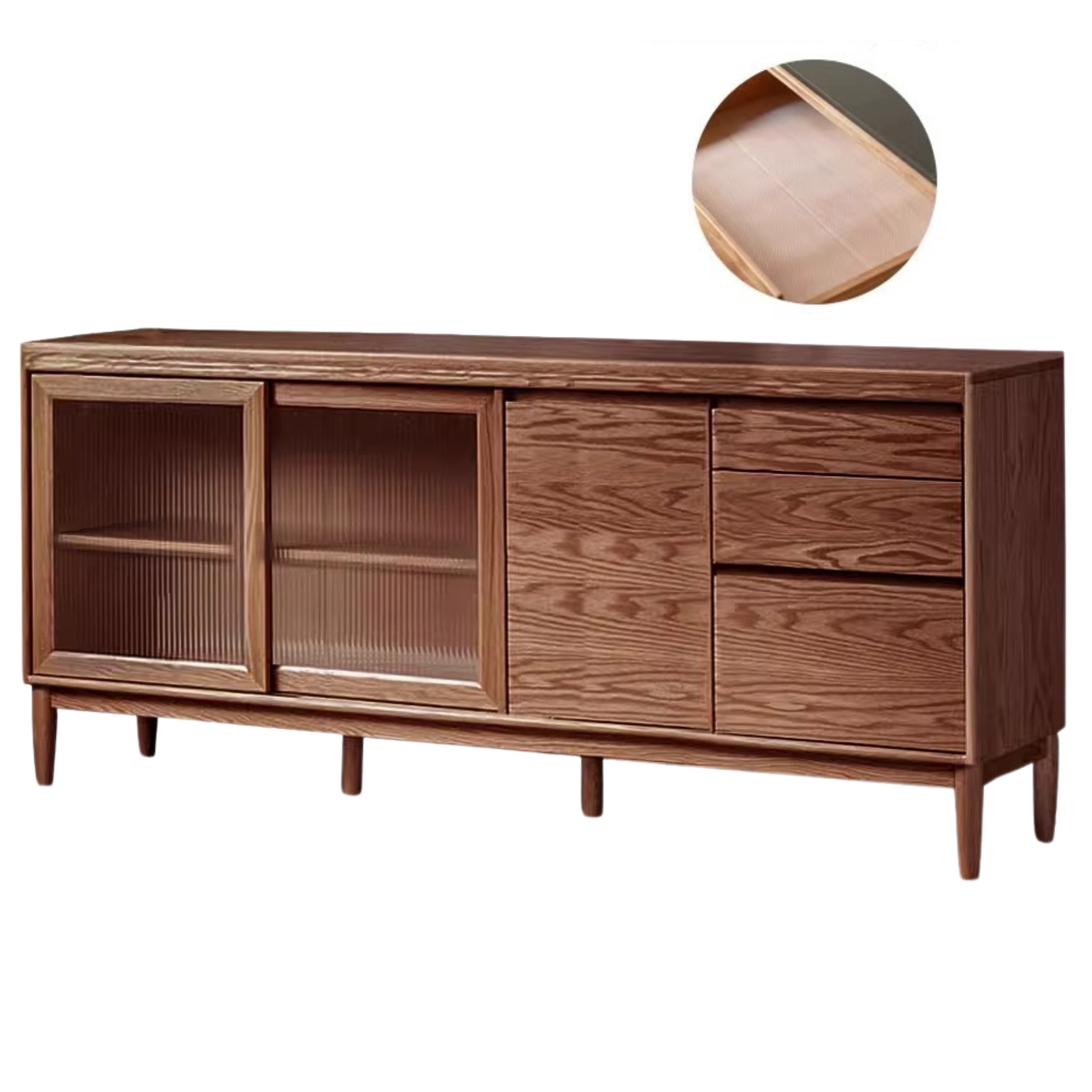 Oak, Ash Solid Wood Large Capacity Storage Sideboard