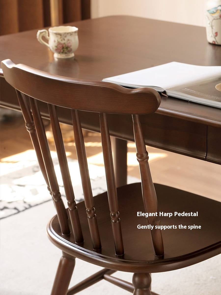 Set 4 pcs Black Walnut Solid Wood Dining Chair