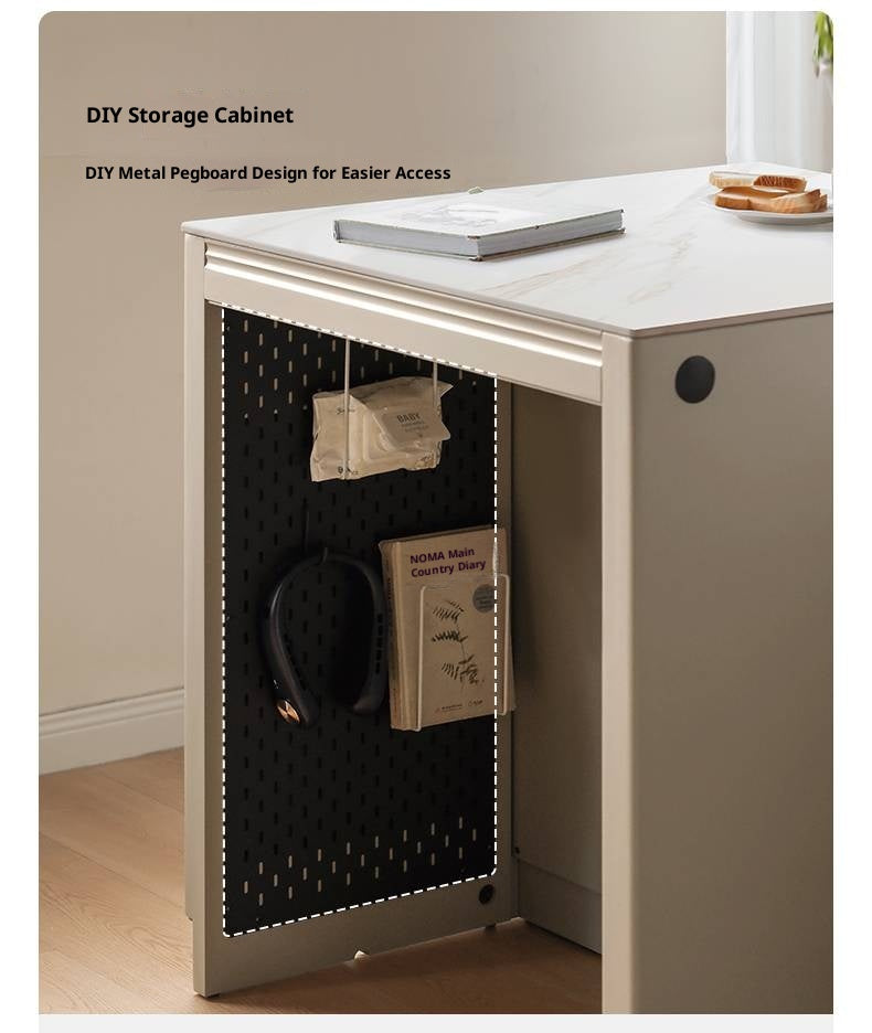 Tulipwood Solid Wood Light Luxury Rock Plate Island Dining Table, Dining Buffet