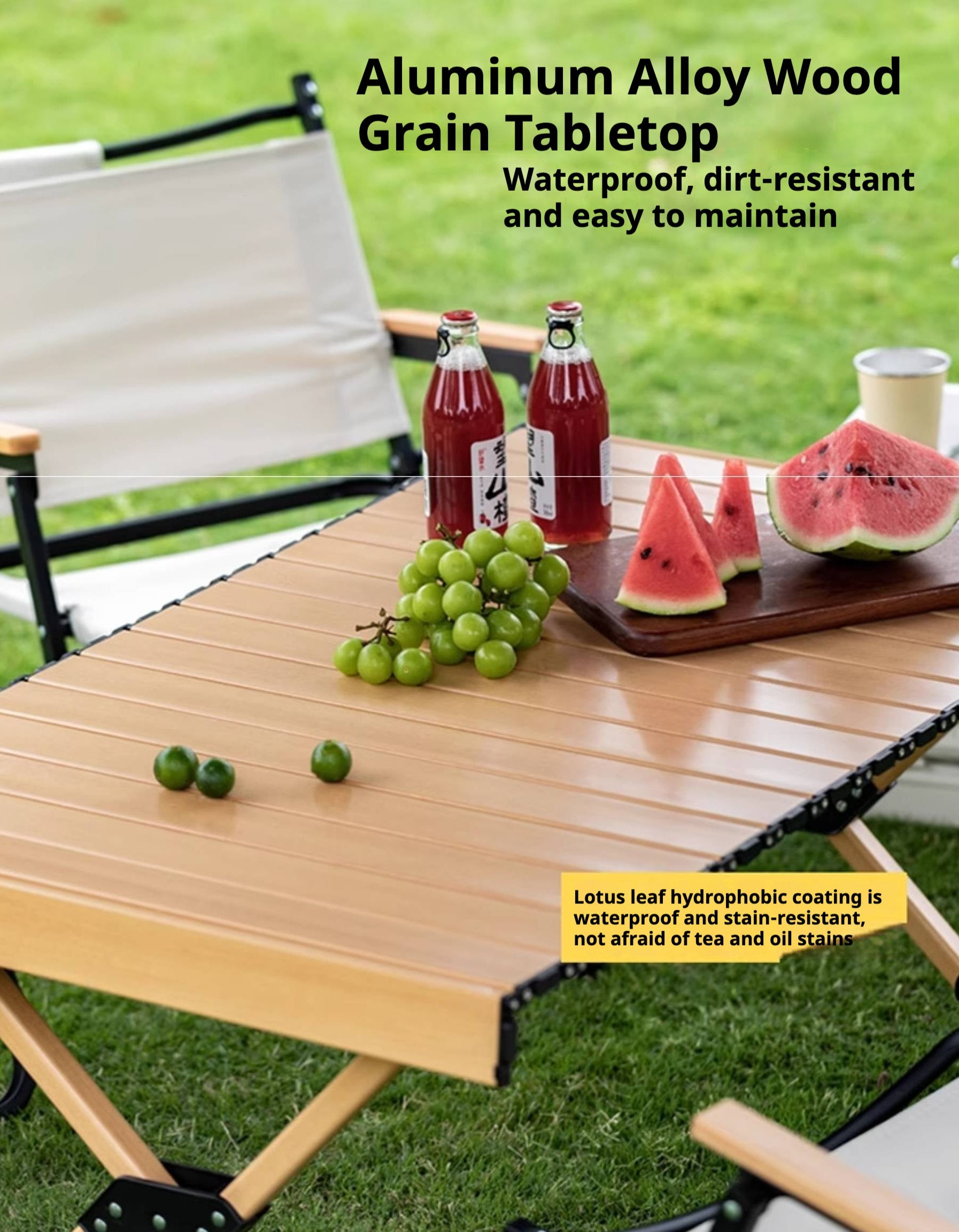 Aluminum alloy folding portable egg roll table