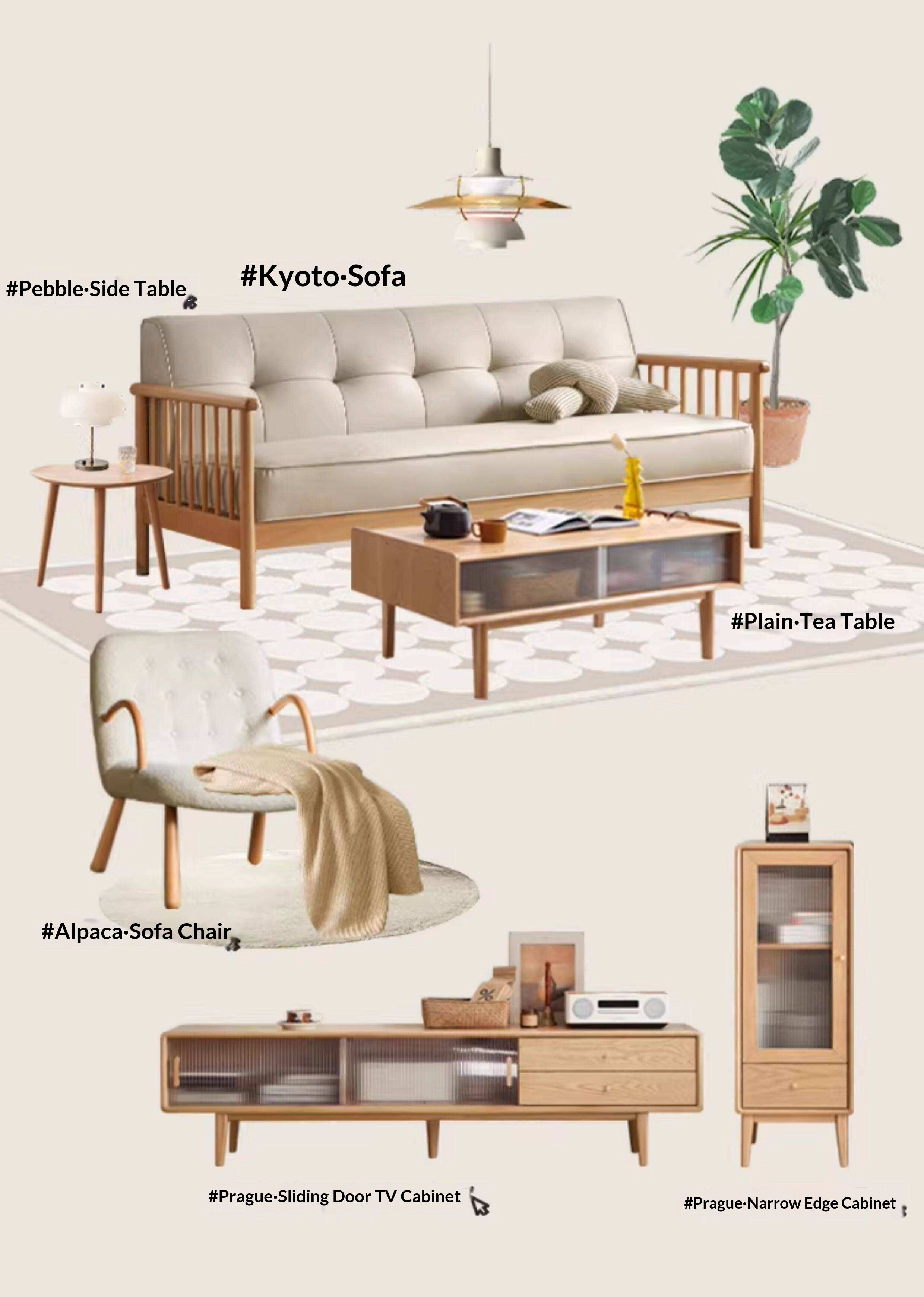 Rubberwood, Oak Solid Wood Walnut Color Side Table