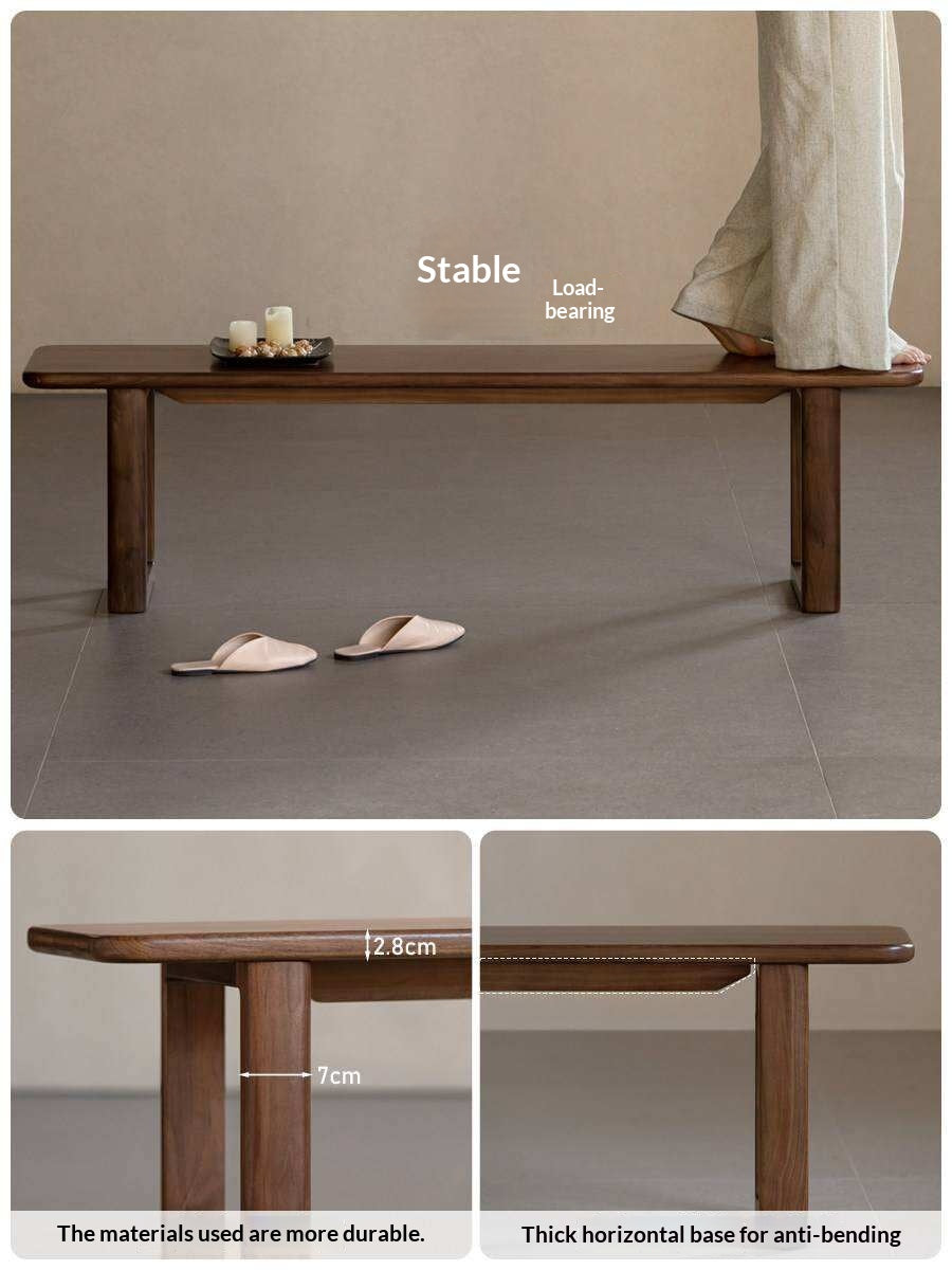 Black Walnut, White Ash Solid Wood Leisure Long Bench