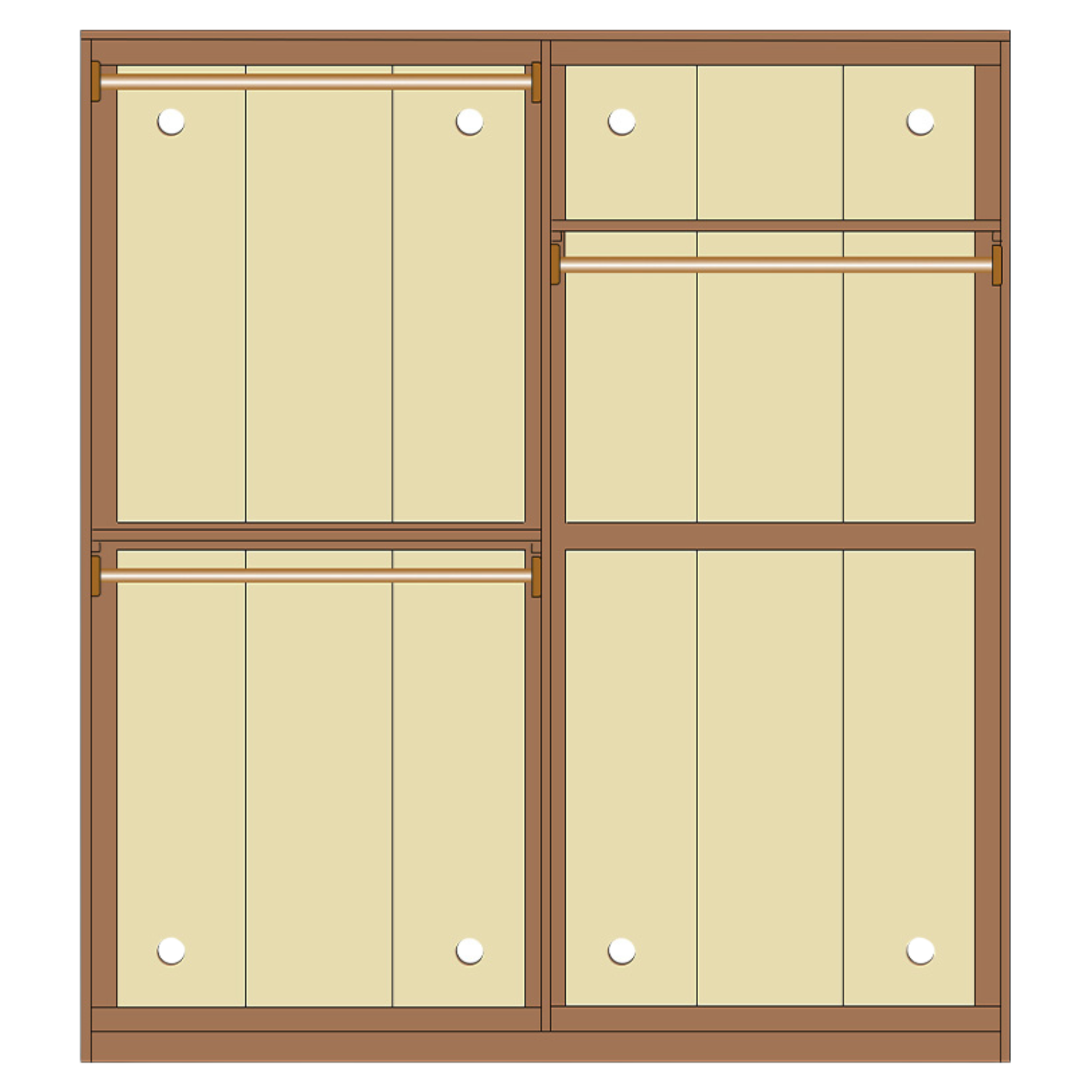 Oak Solid Wood Narrow Wardrobe.