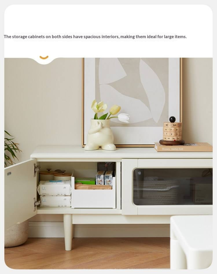 Pine, Cherry Solid Wood TV Cabinet, Rock Board.