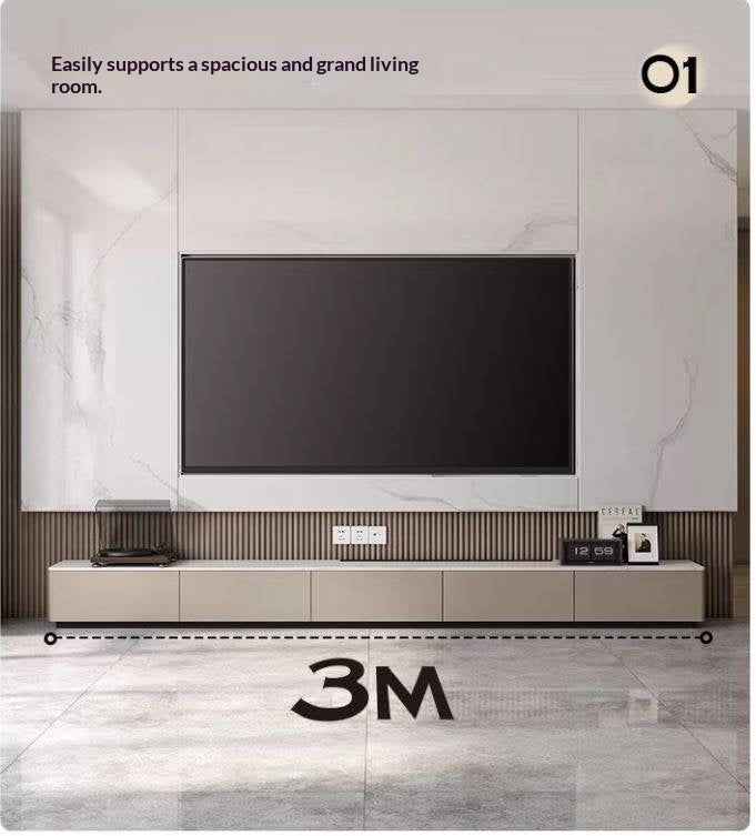 Poplar Solid Wood Rock Slab TV Stand.