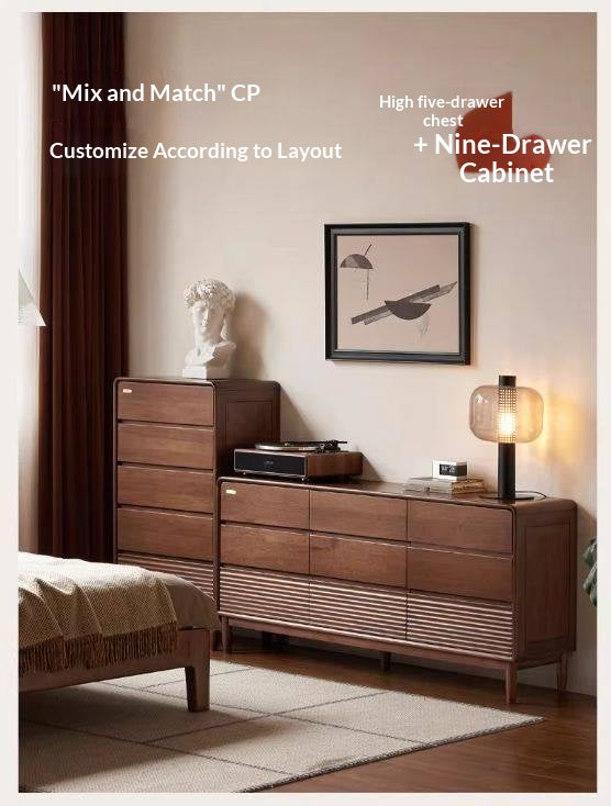 Catalpa Solid Wood Modern Chest of Drawers