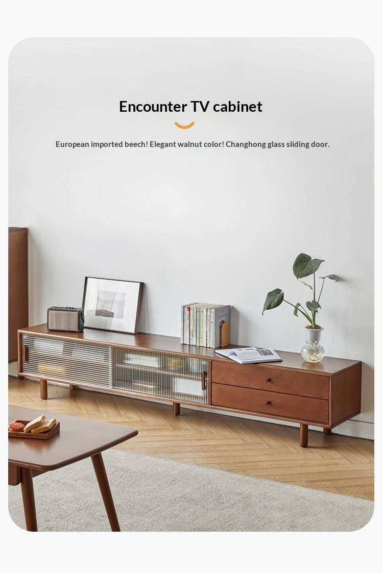 Beech Solid Wood Large TV Cabinet.
