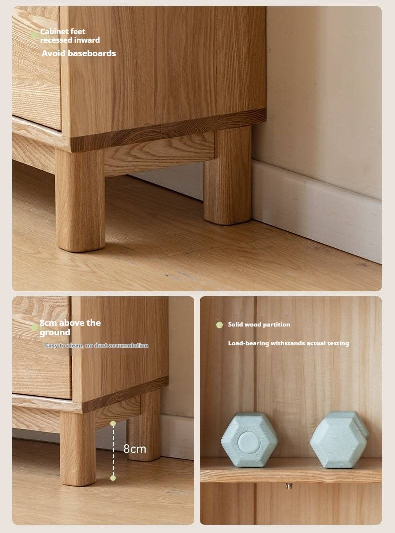 Ash Solid Wood Modern Grid Bookcase