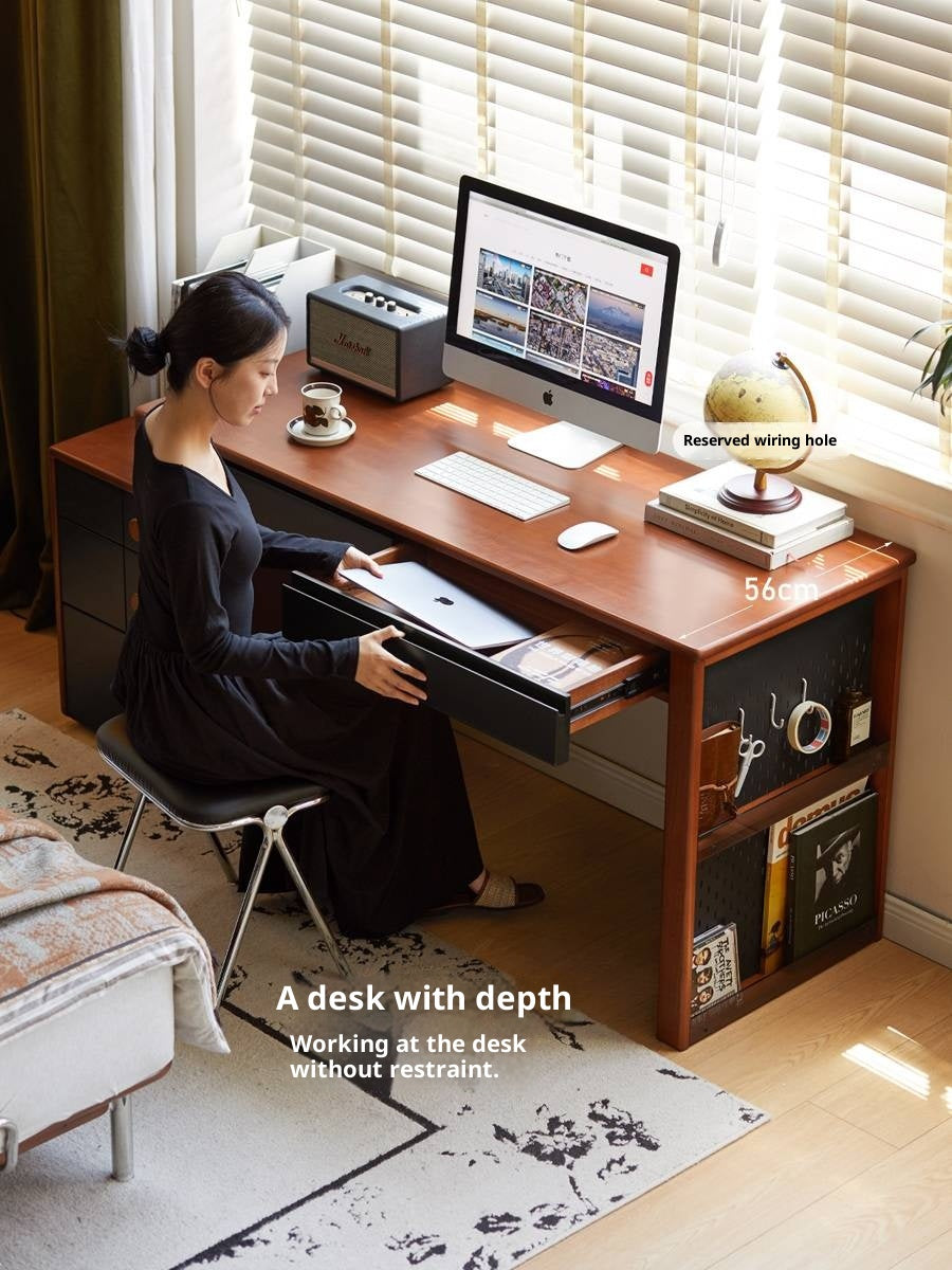 Poplar Solid Wood Desk Extendable Office Desk