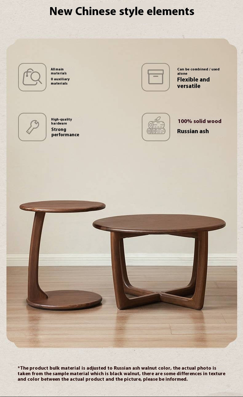 Ash Solid Wood Round Coffee Table
