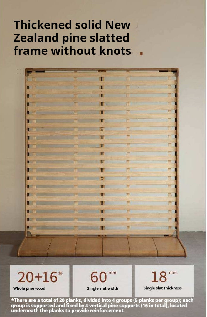 Ash Solid Wood Channel Tufted Platform Bed