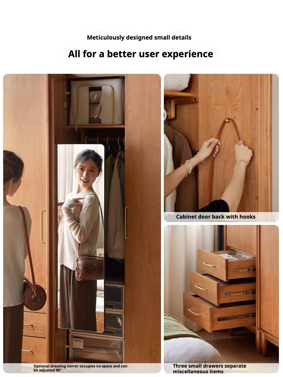 Cherry Solid Wood Fascinating Wardrobe.