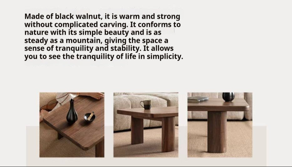 Black Walnut Solid Wood Wabi-Sabi Style Coffee Table